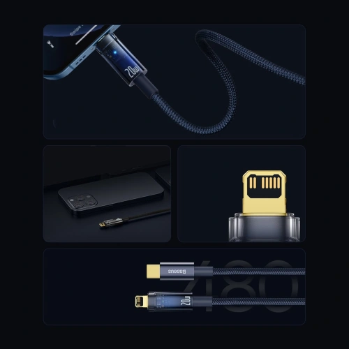 Kup Kabel Baseus Explorer Series USB-C – Lightning 20W 2m blau - BSU3462BLU - {ean13} - Sklep Home Screen