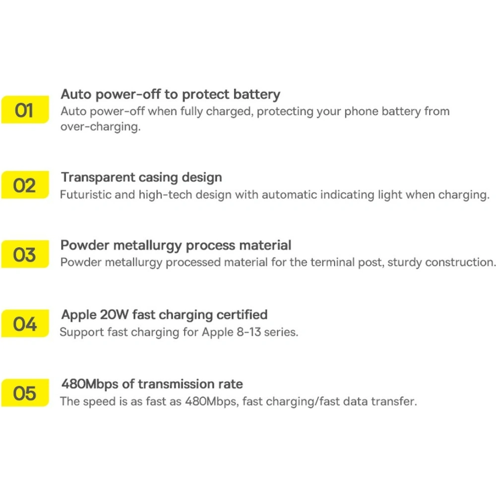 Kabel Baseus Explorer Series USB-C – Lightning 20W 2m niebieski