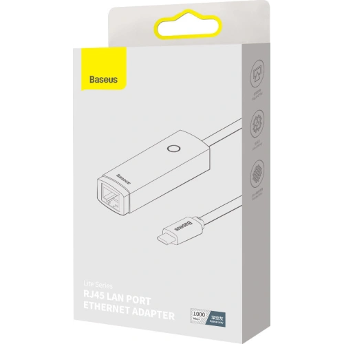 Kup Adapter Baseus Lite Series USB-C - RJ45 1000Mbps czarny - BSU3463BLK - {ean13} - Sklep Home Screen