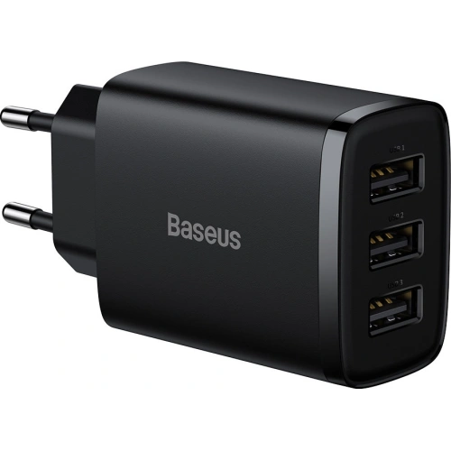 Kup Încărcător de rețea Baseus Compact 3x USB-A 17W negru - BSU3467BLK - {ean13} - Sklep Home Screen