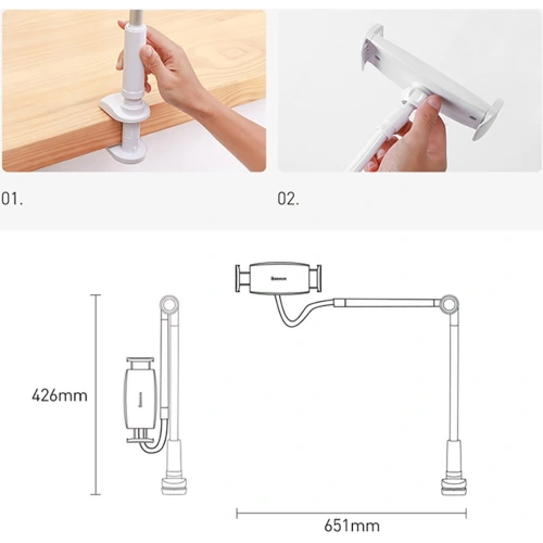 Buy Baseus Otaku universal phone holder tablet stand lazy holder gray - BSU3468GRY - {ean13} - Home Screen Store Europe