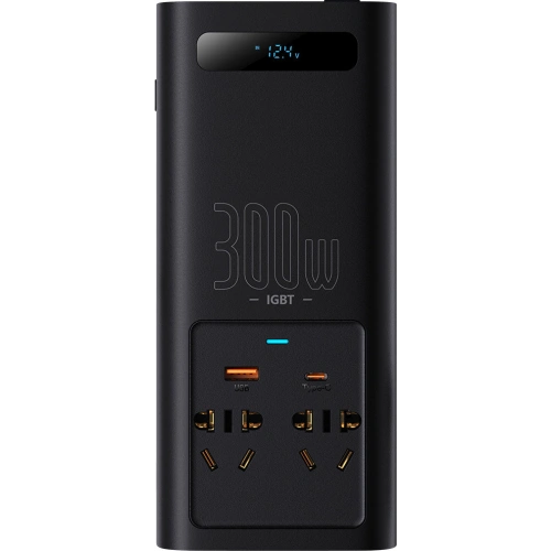 Buy Baseus IGBT Car Inverter Inverter 300W 220V (CN / EU Plug) Black - BSU3470BLK - {ean13} - Home Screen Store Europe