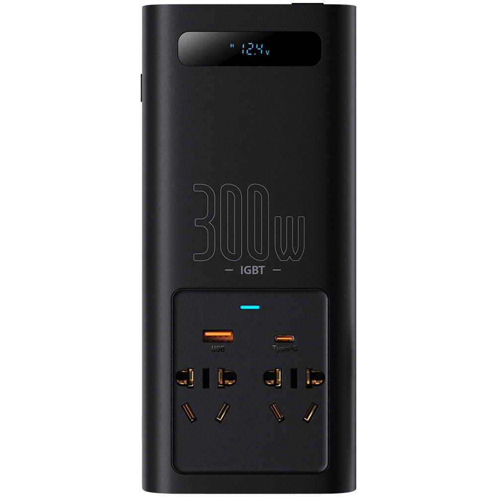 Przetwornica samochodowa Baseus IGBT 300W 220V (wtyczka CN/EU) czarny