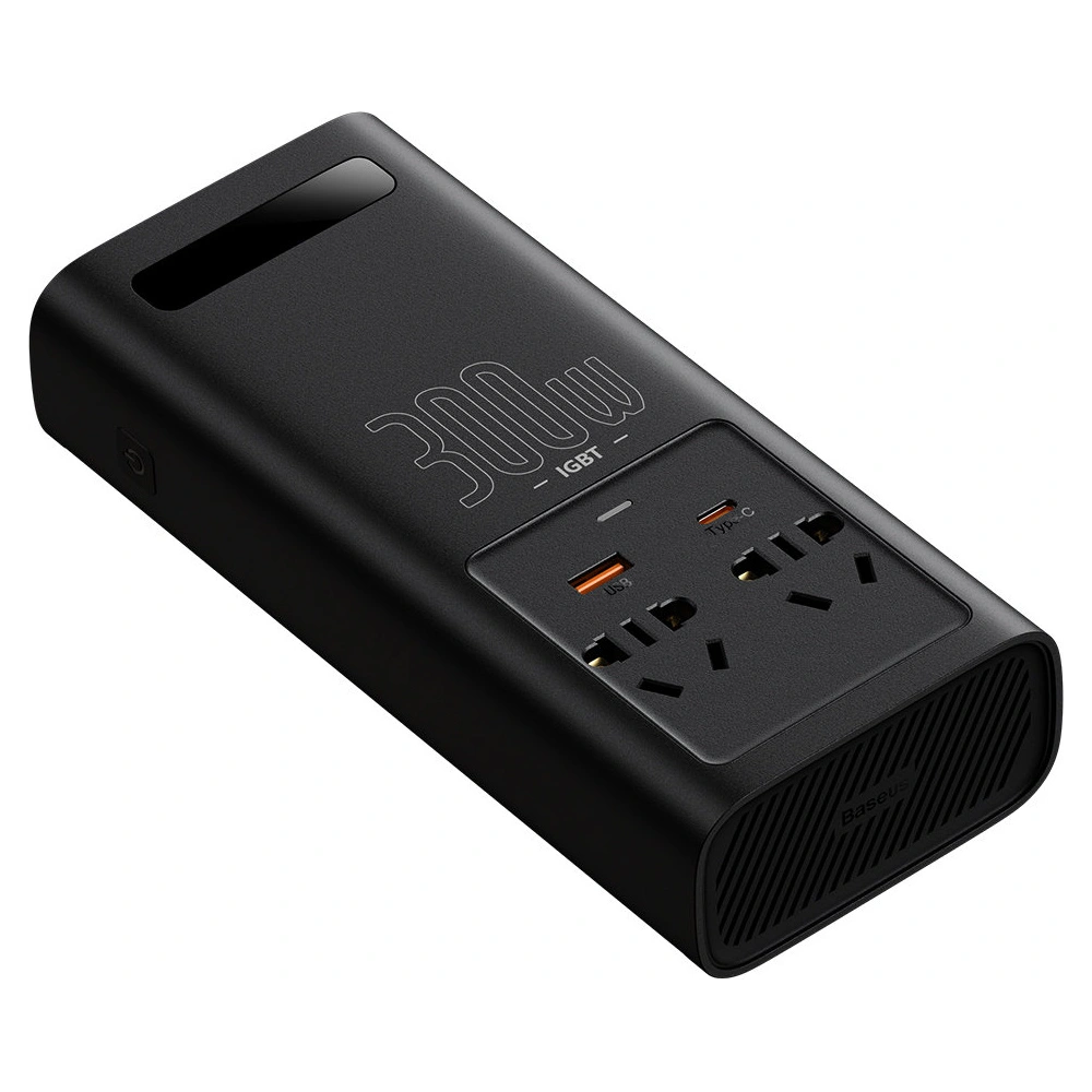 Przetwornica samochodowa Baseus IGBT 300W 220V (wtyczka CN/EU) czarny