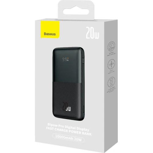 Kup Powerbank Baseus Bipow Pro 10000mAh 20W 2x USB-A + USB-C + cablu USB-C 3A 0.3m negru - BSU3472BLK - {ean13} - Sklep Home Screen