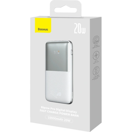 Kup Powerbank Baseus Bipow Pro 10000mAh 20W 2x USB-A + USB-C + kabel USB-C 3A 0.3m bílý - BSU3473WHT - {ean13} - Sklep Home Screen