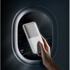 Powerbank Baseus Bipow Pro 10000mAh 20W 2x USB-A + USB-C + kabel USB-C 3A 0.3m biały