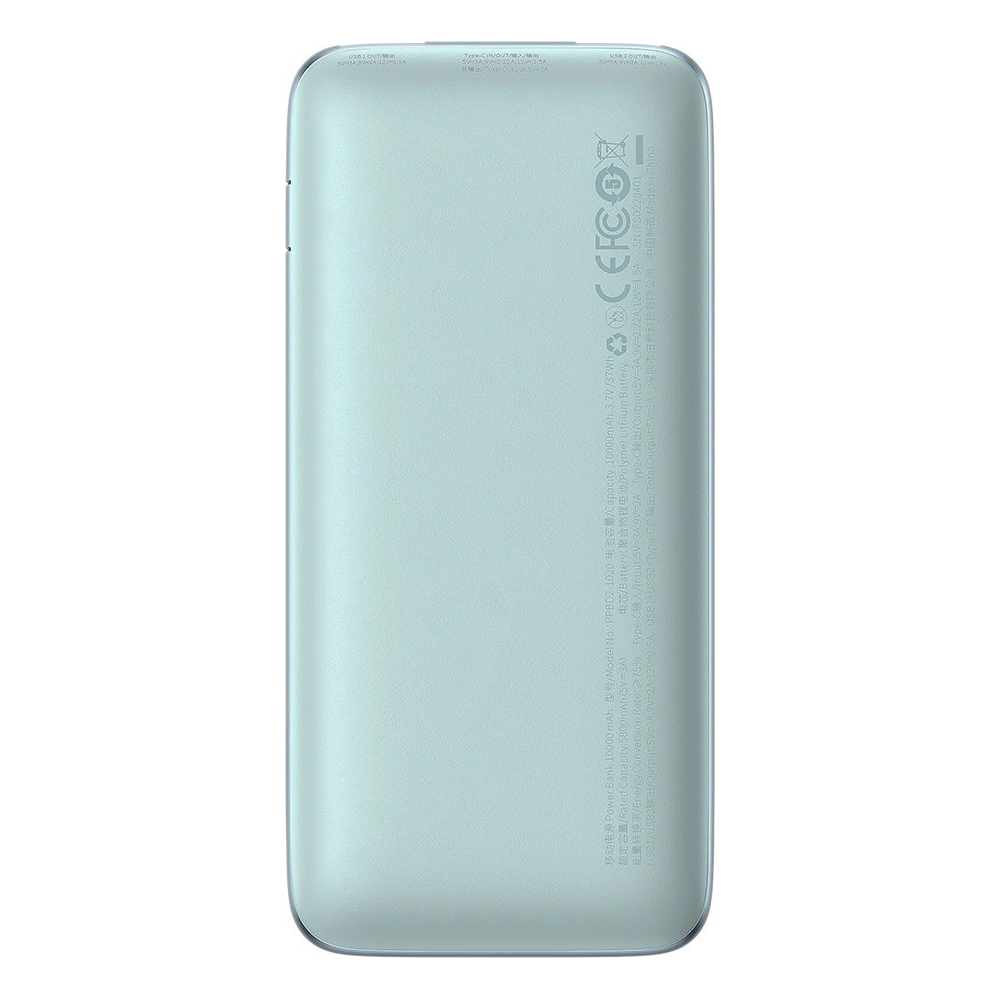 Powerbank Baseus Bipow Pro 10000mAh 20W 2x USB-A + USB-C + kabel USB-C 3A 0.3m niebieski