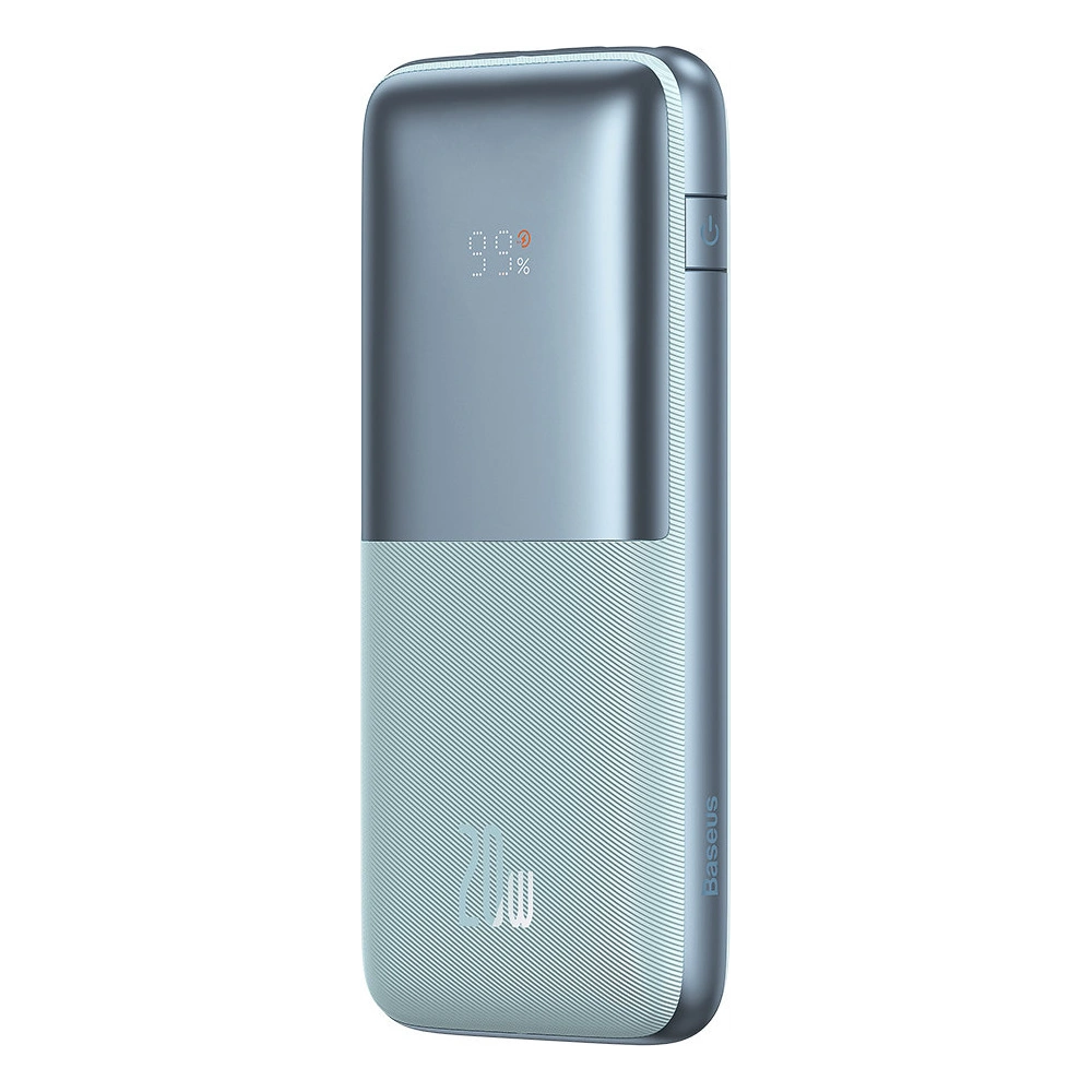 Powerbank Baseus Bipow Pro 10000mAh 20W 2x USB-A + USB-C + kabel USB-C 3A 0.3m niebieski