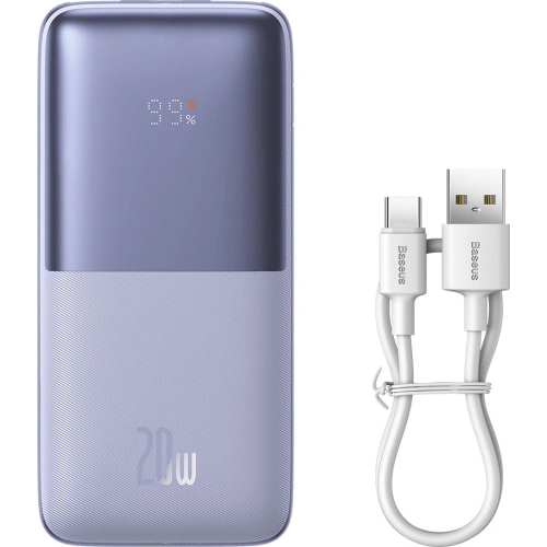 Kup Powerbank Baseus Bipow Pro 10000mAh 20W 2x USB-A + USB-C + kabel USB-C 3A 0.3m fioletowy - BSU3475PRP - {ean13} - Sklep Home Screen