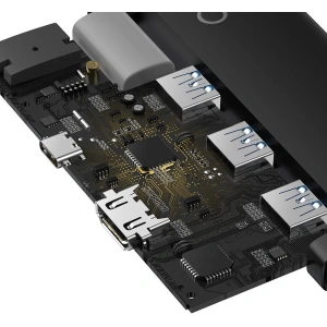 Hub 5w1 Baseus Lite Series USB-C - 3x USB 3.0 + USB-C + HDMI (fekete)