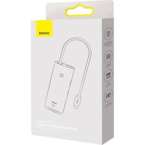 Hub 5w1 Baseus Lite Series USB-C - 3x USB 3.0 + USB-C + HDMI (fekete)