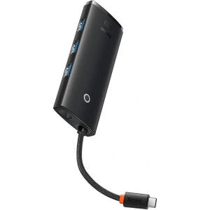 Hub 5w1 Baseus Lite Series USB-C - 3x USB 3.0 + USB-C + HDMI (fekete)