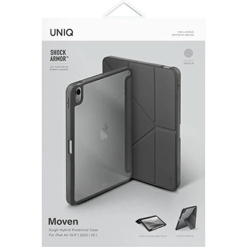Kup Etui UNIQ Moven Apple iPad Air 10.9 2020/2022 (4. și 5. generație) / iPad Air 11 2024 (6. generație) Antimicrobian gri/charcoal grey - UNIQ649GRY - {ean13} - Sklep Home Screen