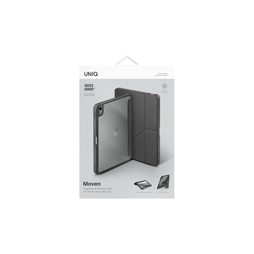 Etui UNIQ Moven Apple iPad Air 10.9 2020/2022 (4. i 5. generacji) / iPad Air 11 2024 (6. generacji) Antimicrobial szary/charcoal grey