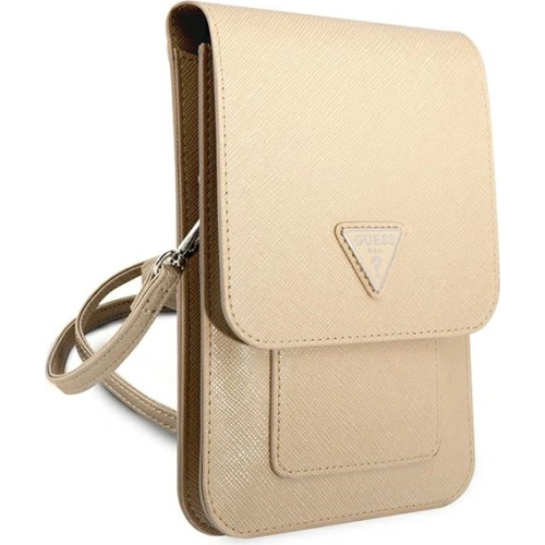 Kup Torebka Guess GUWBSATMLG beżowy/beige Saffiano Triangle - GUE1860BEI - {ean13} - Sklep Home Screen