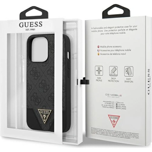 Kup Hülle Guess GUHCP13LPU4GHBK Apple iPhone 13 Pro grau/grey Hardcase 4G Triangle Collection - GUE1865GRY - {ean13} - Sklep Home Screen