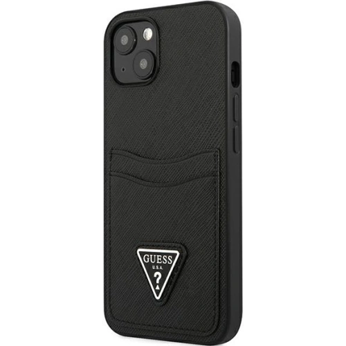 Kup Hülle Guess GUHCP13MPSATPK Apple iPhone 13 schwarz/schwarz Hardcase SaffianoTriangle Logo Kartenfach - GUE1867BLK - {ean13} - Sklep Home Screen
