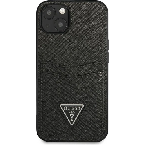 Kup Hülle Guess GUHCP13MPSATPK Apple iPhone 13 schwarz/schwarz Hardcase SaffianoTriangle Logo Kartenfach - GUE1867BLK - {ean13} - Sklep Home Screen