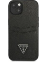 Kup Hülle Guess GUHCP13MPSATPK Apple iPhone 13 schwarz/schwarz Hardcase SaffianoTriangle Logo Kartenfach - GUE1867BLK - {ean13} - Sklep Home Screen