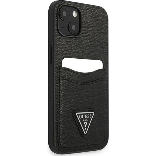 Kup Hülle Guess GUHCP13MPSATPK Apple iPhone 13 schwarz/schwarz Hardcase SaffianoTriangle Logo Kartenfach - GUE1867BLK - {ean13} - Sklep Home Screen