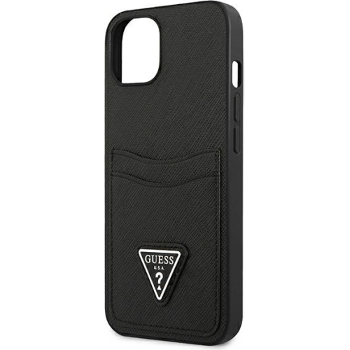 Kup Hülle Guess GUHCP13MPSATPK Apple iPhone 13 schwarz/schwarz Hardcase SaffianoTriangle Logo Kartenfach - GUE1867BLK - {ean13} - Sklep Home Screen