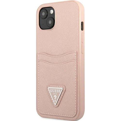 Kup Etui Guess GUHCP13MPSATPP Apple iPhone 13 różowy/pink hardcase SaffianoTriangle Logo Cardslot - GUE1868PNK - {ean13} - Sklep Home Screen