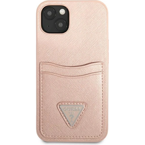 Kup Etui Guess GUHCP13MPSATPP Apple iPhone 13 różowy/pink hardcase SaffianoTriangle Logo Cardslot - GUE1868PNK - {ean13} - Sklep Home Screen