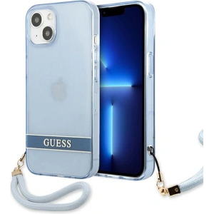 Kup Hülle Guess GUHCP13SHTSGSB Apple iPhone 13 mini blau/blau Hardcase Translucent Stap - GUE1869BLU - {ean13} - Sklep Home Screen