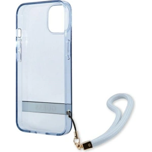 Kup Hülle Guess GUHCP13SHTSGSB Apple iPhone 13 mini blau/blau Hardcase Translucent Stap - GUE1869BLU - {ean13} - Sklep Home Screen