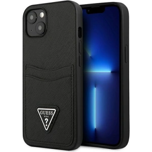 Kup Case Guess GUHCP13SPSATPK Apple iPhone 13 mini schwarz/black hardcase SaffianoTriangle Logo Kartenfach - GUE1870BLK - {ean13} - Sklep Home Screen