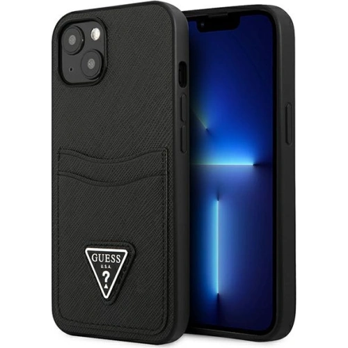 Kup Case Guess GUHCP13SPSATPK Apple iPhone 13 mini schwarz/black hardcase SaffianoTriangle Logo Kartenfach - GUE1870BLK - {ean13} - Sklep Home Screen