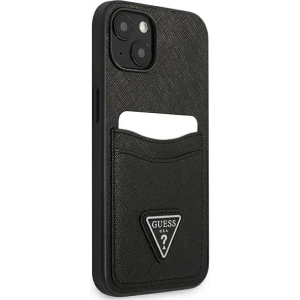 Kup Case Guess GUHCP13SPSATPK Apple iPhone 13 mini schwarz/black hardcase SaffianoTriangle Logo Kartenfach - GUE1870BLK - {ean13} - Sklep Home Screen