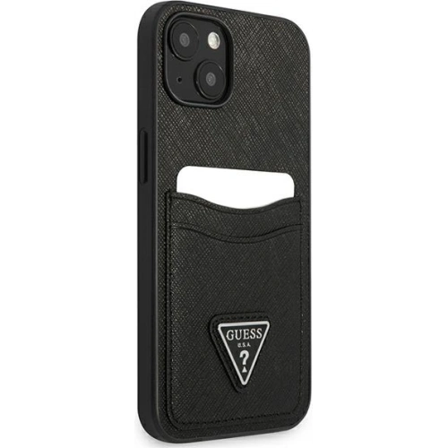 Kup Case Guess GUHCP13SPSATPK Apple iPhone 13 mini schwarz/black hardcase SaffianoTriangle Logo Kartenfach - GUE1870BLK - {ean13} - Sklep Home Screen