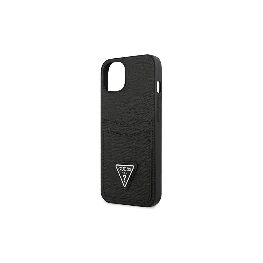 Etui Guess GUHCP13SPSATPK Apple iPhone 13 mini czarny/black hardcase SaffianoTriangle Logo Cardslot