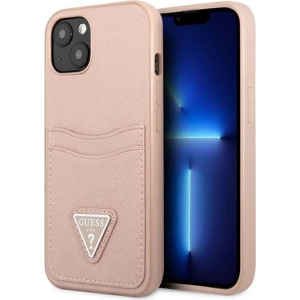 Kup Hülle Guess GUHCP13SPSATPP Apple iPhone 13 mini rosa/pink Hardcase SaffianoTriangle Logo Kartenfach - GUE1871PNK - {ean13} - Sklep Home Screen