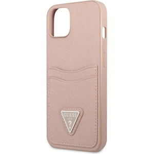Kup Hülle Guess GUHCP13SPSATPP Apple iPhone 13 mini rosa/pink Hardcase SaffianoTriangle Logo Kartenfach - GUE1871PNK - {ean13} - Sklep Home Screen