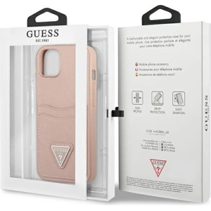 Kup Hülle Guess GUHCP13SPSATPP Apple iPhone 13 mini rosa/pink Hardcase SaffianoTriangle Logo Kartenfach - GUE1871PNK - {ean13} - Sklep Home Screen