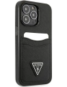 Kup Hülle Guess GUHCP13XPSATPK Apple iPhone 13 Pro Max schwarz/schwarzes Hardcase SaffianoTriangle Logo Kartenfach - GUE1874BLK - {ean13} - Sklep Home Screen