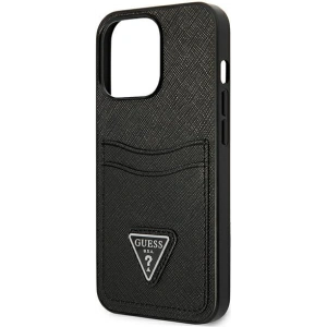 Buy Guess GUHCP13XPSATPK Apple iPhone 13 Pro Max black hardcase SaffianoTriangle Logo Cardslot - GUE1874BLK - {ean13} - Home Screen Store Europe