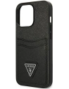 Kup Hülle Guess GUHCP13XPSATPK Apple iPhone 13 Pro Max schwarz/schwarzes Hardcase SaffianoTriangle Logo Kartenfach - GUE1874BLK - {ean13} - Sklep Home Screen