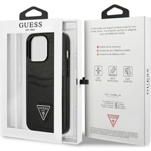 Kup Etui Guess GUHCP13XPSATPK Apple iPhone 13 Pro Max fekete/black hardcase SaffianoTriangle Logo Cardslot - GUE1874BLK - {ean13} - Sklep Home Screen