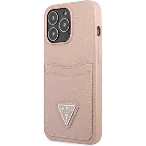 Kup Hülle Guess GUHCP13XPSATPP Apple iPhone 13 Pro Max rosa/pink Hardcase Saffiano Triangle Logo Kartenfach - GUE1875PNK - {ean13} - Sklep Home Screen