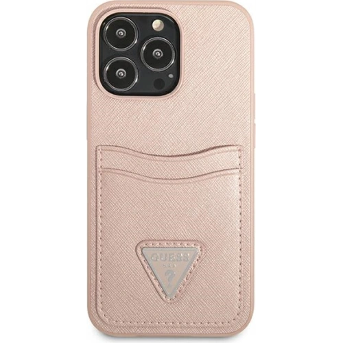 Kup Hülle Guess GUHCP13XPSATPP Apple iPhone 13 Pro Max rosa/pink Hardcase Saffiano Triangle Logo Kartenfach - GUE1875PNK - {ean13} - Sklep Home Screen