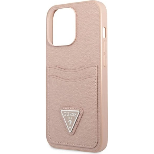 Kup Hülle Guess GUHCP13XPSATPP Apple iPhone 13 Pro Max rosa/pink Hardcase Saffiano Triangle Logo Kartenfach - GUE1875PNK - {ean13} - Sklep Home Screen