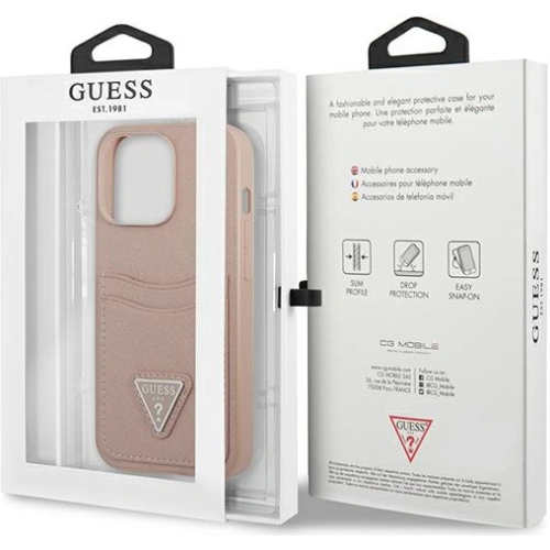 Kup Etui Guess GUHCP13XPSATPP Apple iPhone 13 Pro Max rózsaszín/pink kemény ház SaffianoTriangle Logo Kártyafoglalat - GUE1875PNK - {ean13} - Sklep Home Screen