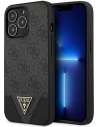 Hülle Guess GUHCP13XPU4GHBK Apple iPhone 13 Pro Max grau/grey Hardcase 4G Triangle Collection