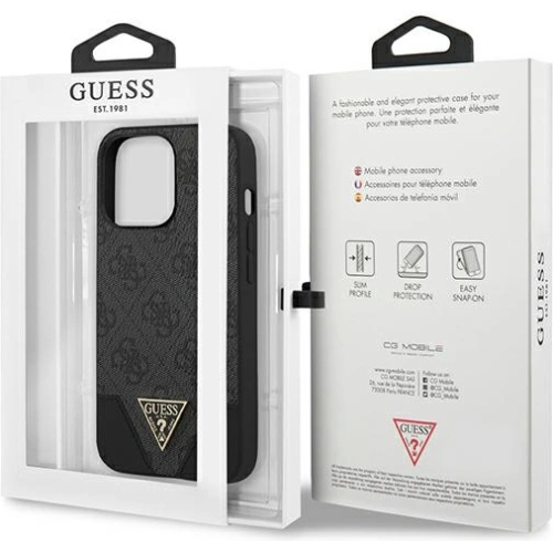 Kup Hülle Guess GUHCP13XPU4GHBK Apple iPhone 13 Pro Max grau/grey Hardcase 4G Triangle Collection - GUE1876GRY - {ean13} - Sklep Home Screen