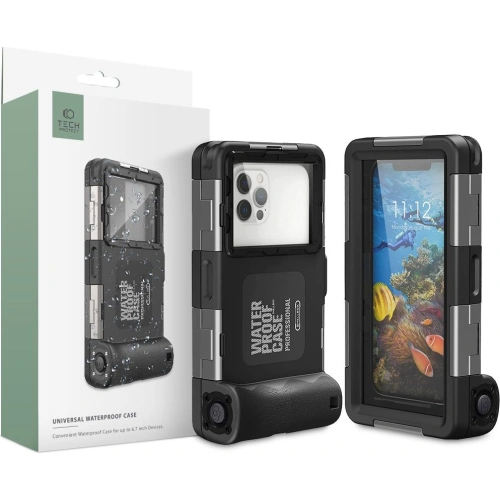 Kup Universelles wasserdichtes Case Tech-Protect IPX8 Universal Diving Waterproof Case Schwarz - THP1223BLK - {ean13} - Sklep Home Screen