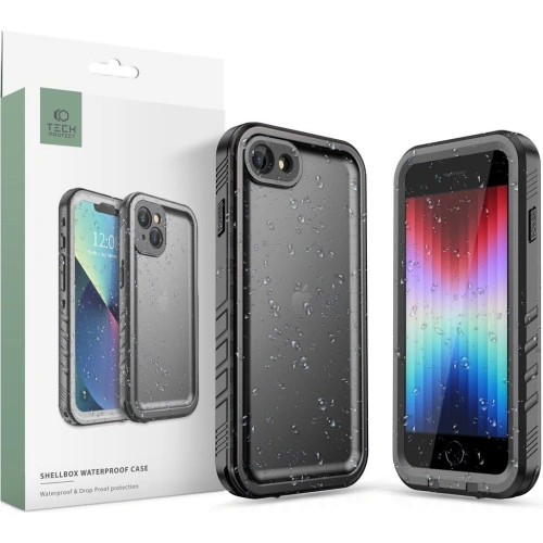 Kup Wasserdichtes Case Tech-Protect Shellbox IP68 Apple iPhone SE 2022/SE 2020/8/7 Schwarz - THP1226BLK - {ean13} - Sklep Home Screen